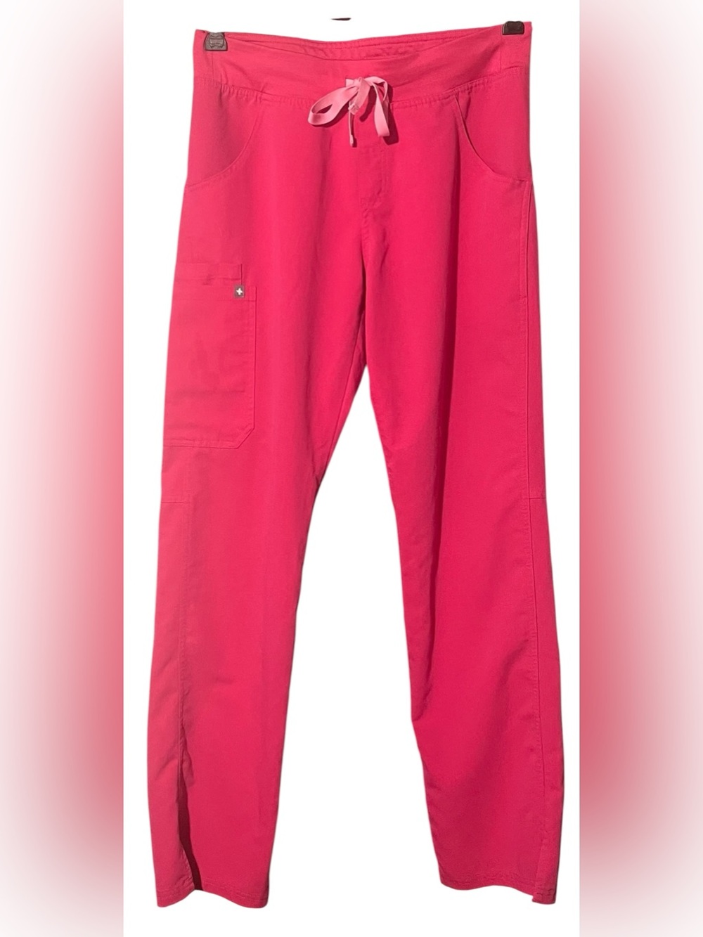 🩷FIGS Kade Cargo Scrub Pants. Limited edition color-Hot Pink. Size-ST. EUC